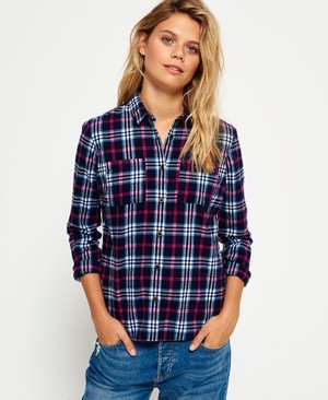 Superdry Lumberjack Női Ing Fehér/Rózsaszín/Sötétkék | HFWQK7549